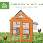 Wooden Chicken Coop with multiple doors | 140x88.5x106cm - Borgè