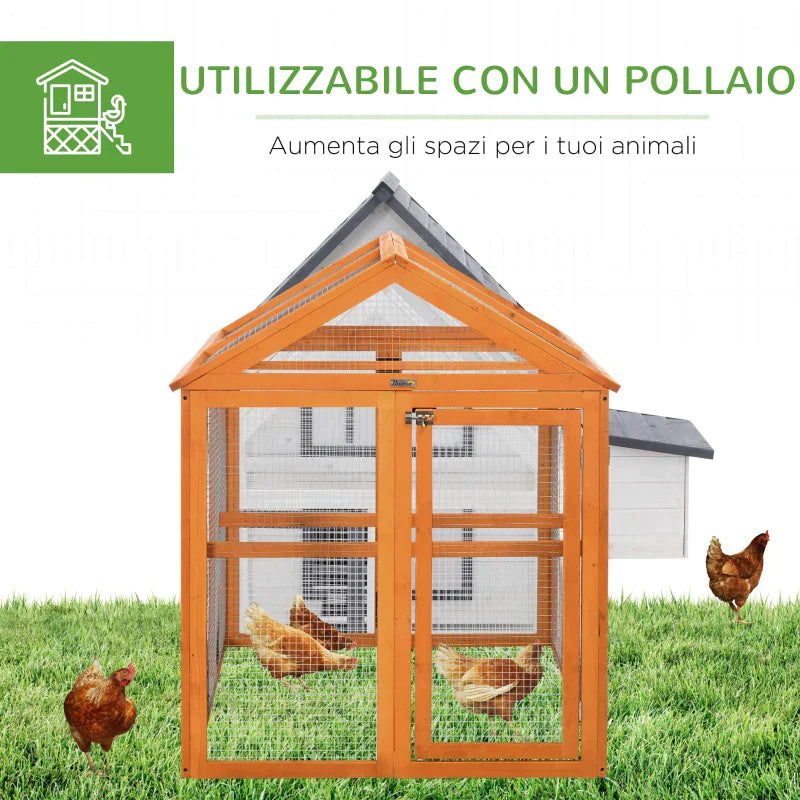 Wooden Chicken Coop with multiple doors | 140x88.5x106cm - Borgè