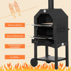 Black Outdoor Pizza Charcoal Oven - Borge' Group Limited