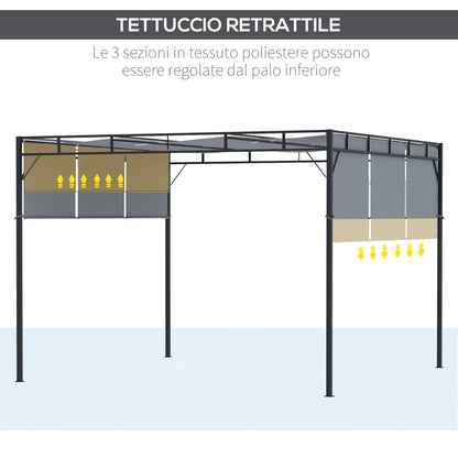 MICHAELA | Outdoor Pergola 3x3m with sliding roof - Borgè