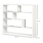 Homonda Modern Wooden Wall Library at 4 levels, 94x19.5x80cm, White - Borgè