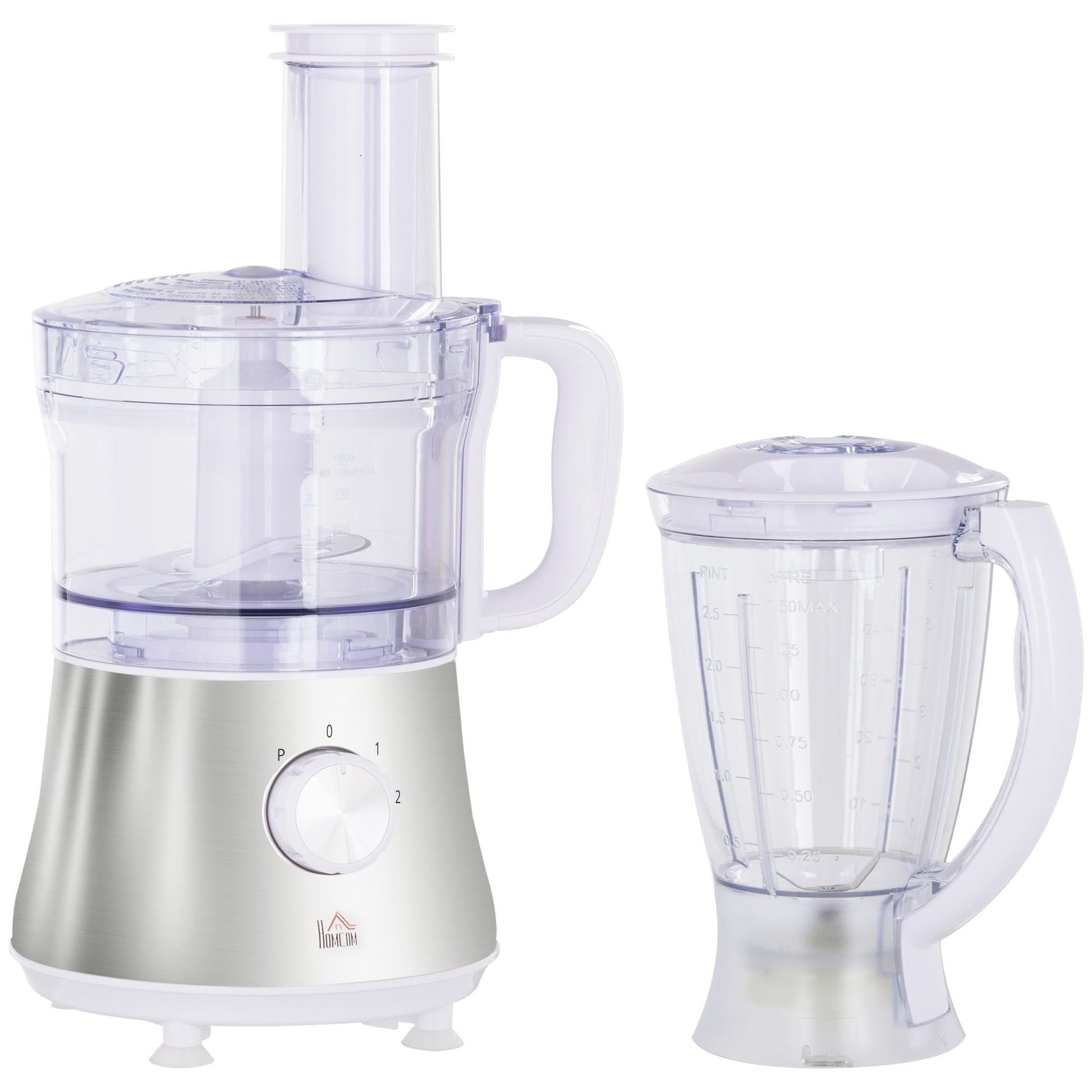 White Food Blender | 500W with 2 adjustable speeds | 20.5x19x16cm - Borgè