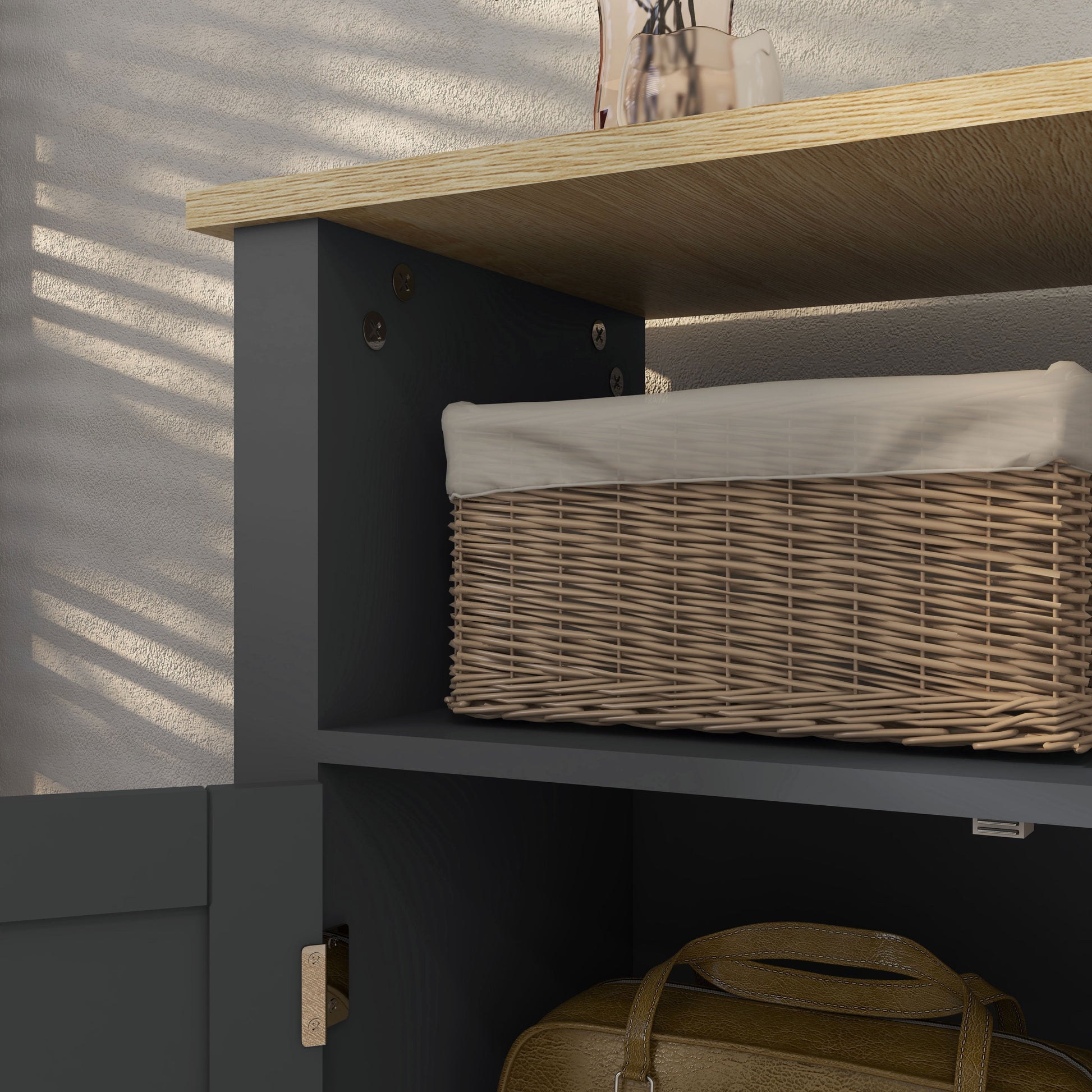 Bathroom Cabinet with 3 MDF and shelves with adjustable Internal shelf | 60x30x80.5 cm - Borgè