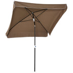 2x2m Outdoor Umbrella with Square Canopy, Adjustable and Portable, in Metal and Polyester, Coffee - Borge' Group Limited