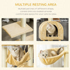 Cat Tree for cats with Scratch Pole , Natural Sisal strings, 55 × 30 × 100cm - Borge' Group Limited