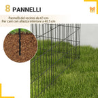Pawhut fence for dogs and puppies, 8 -piece animal boxes in iron wire, 76 x 61cm black - Borgè