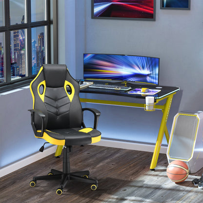 VATER GAMING CHAIR COMPANY OFFICE OFFICE WITH ROTELLE IN BLACK AND GIALLY LIKE, adjustable height - Borgè