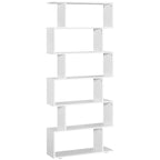 Homdom Design Library Furniture Office Wooden shelves 80x24x191cm Opaco white - Borgè