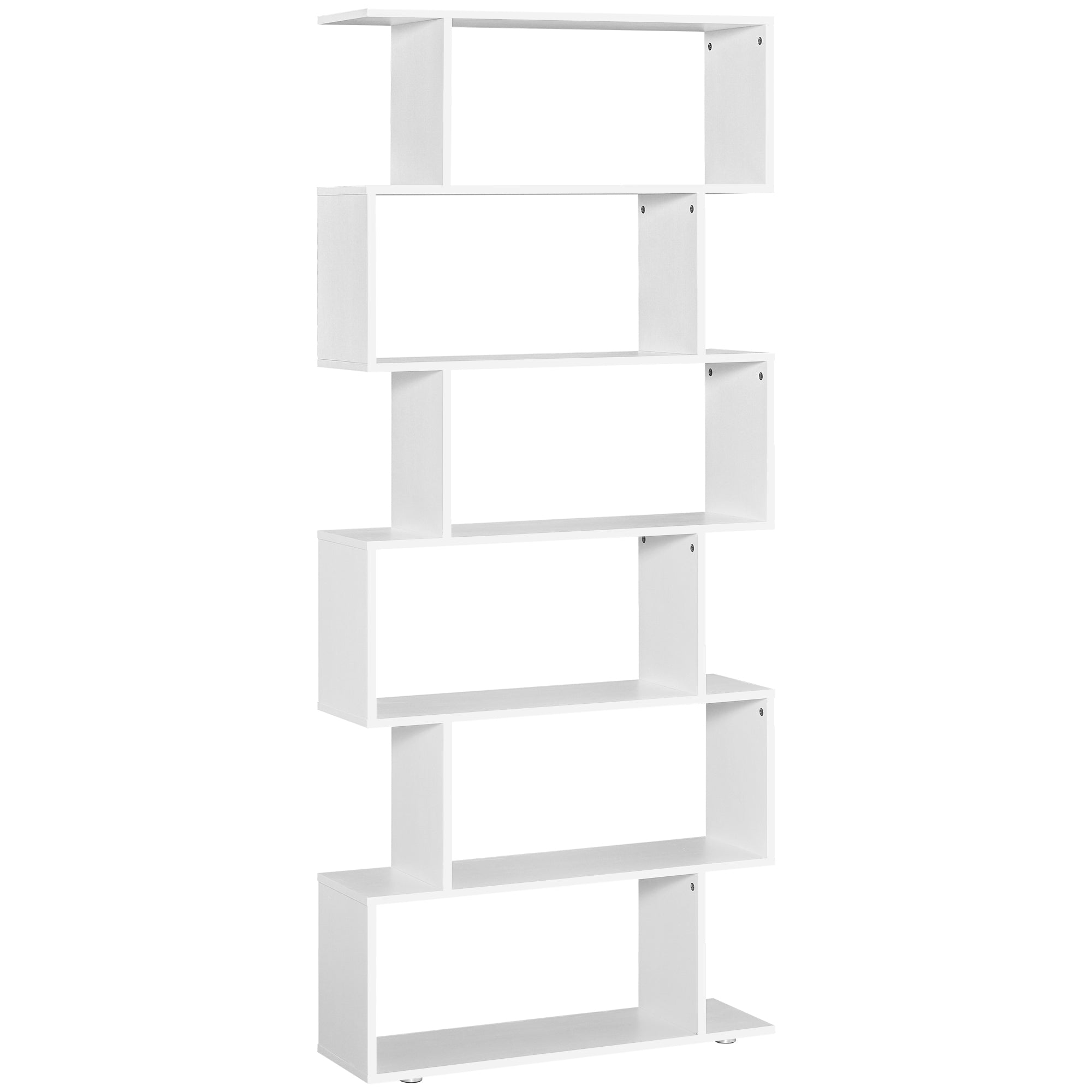 Homdom Design Library Furniture Office Wooden shelves 80x24x191cm Opaco white - Borgè