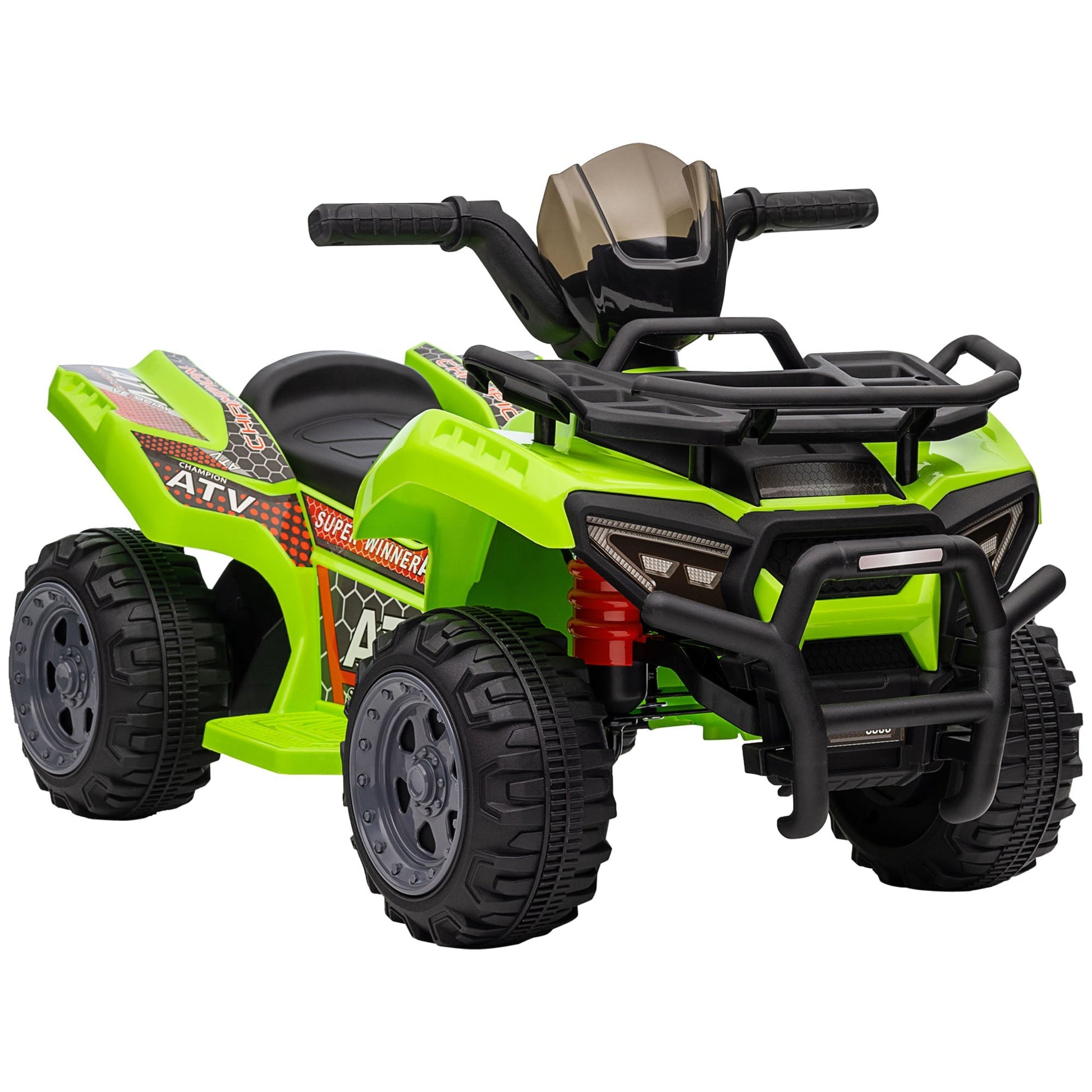 Quad electric for children with 6V rechargeable battery, accelerator button, age 18-36 months, 70x42x45cm, green - Borgè