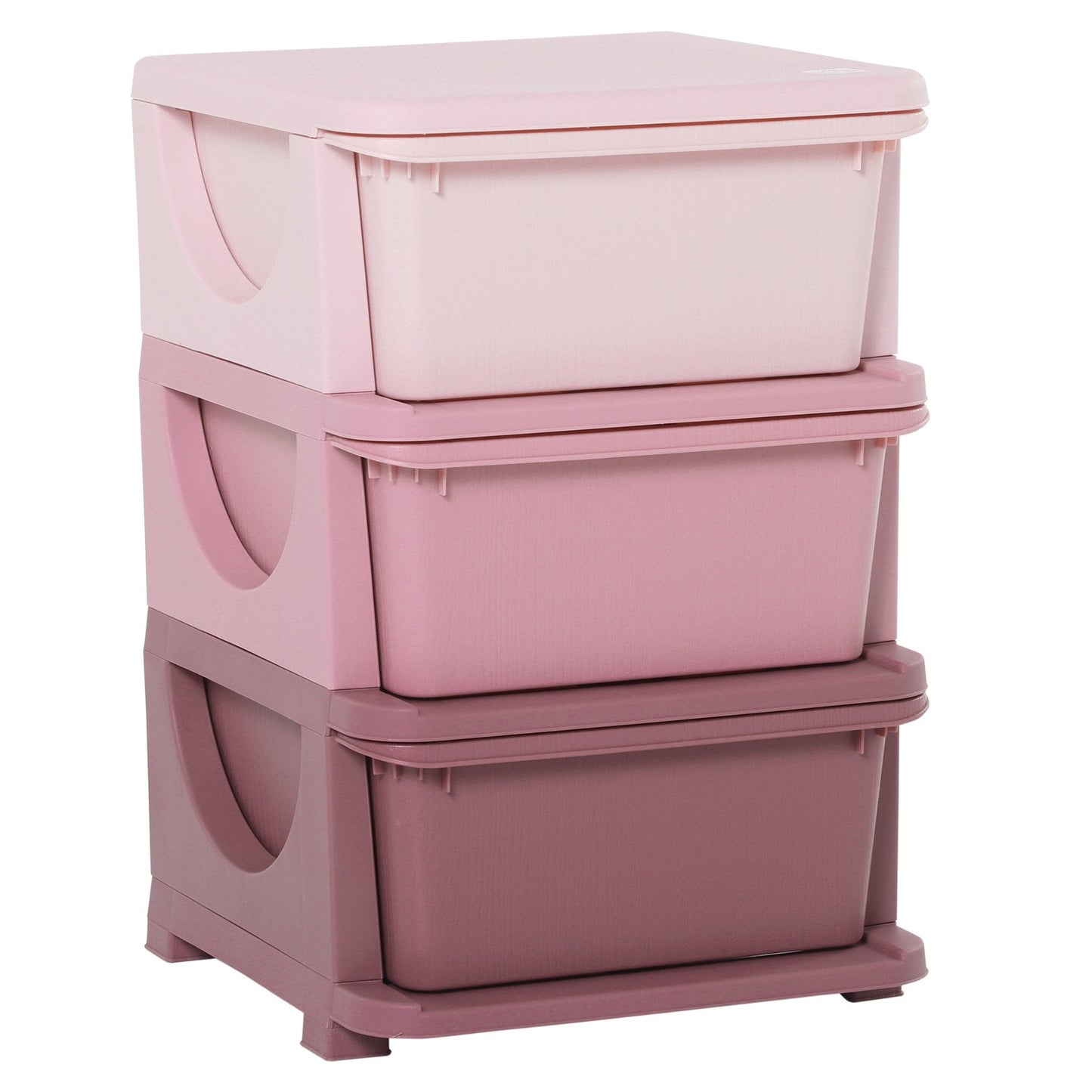 PINKY | Colorful plastic chest of bedroom with 3 drawers | 37x37x56.5cm - Borgè