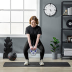 Kettlebell 6kg with Soft Coating and Flat Base in PU and Sand, 20x13x22cm, Purple - Borge' Group Limited