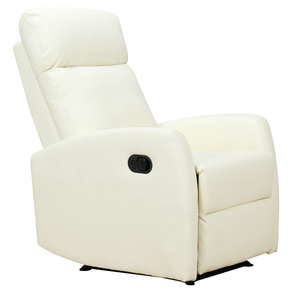 Relaxable Relaxable Armchair 170 ° With Ergonomic Adjustable Poggiapiece in LIBERPELLE 65 × 92 × 100cm cream - Borgè