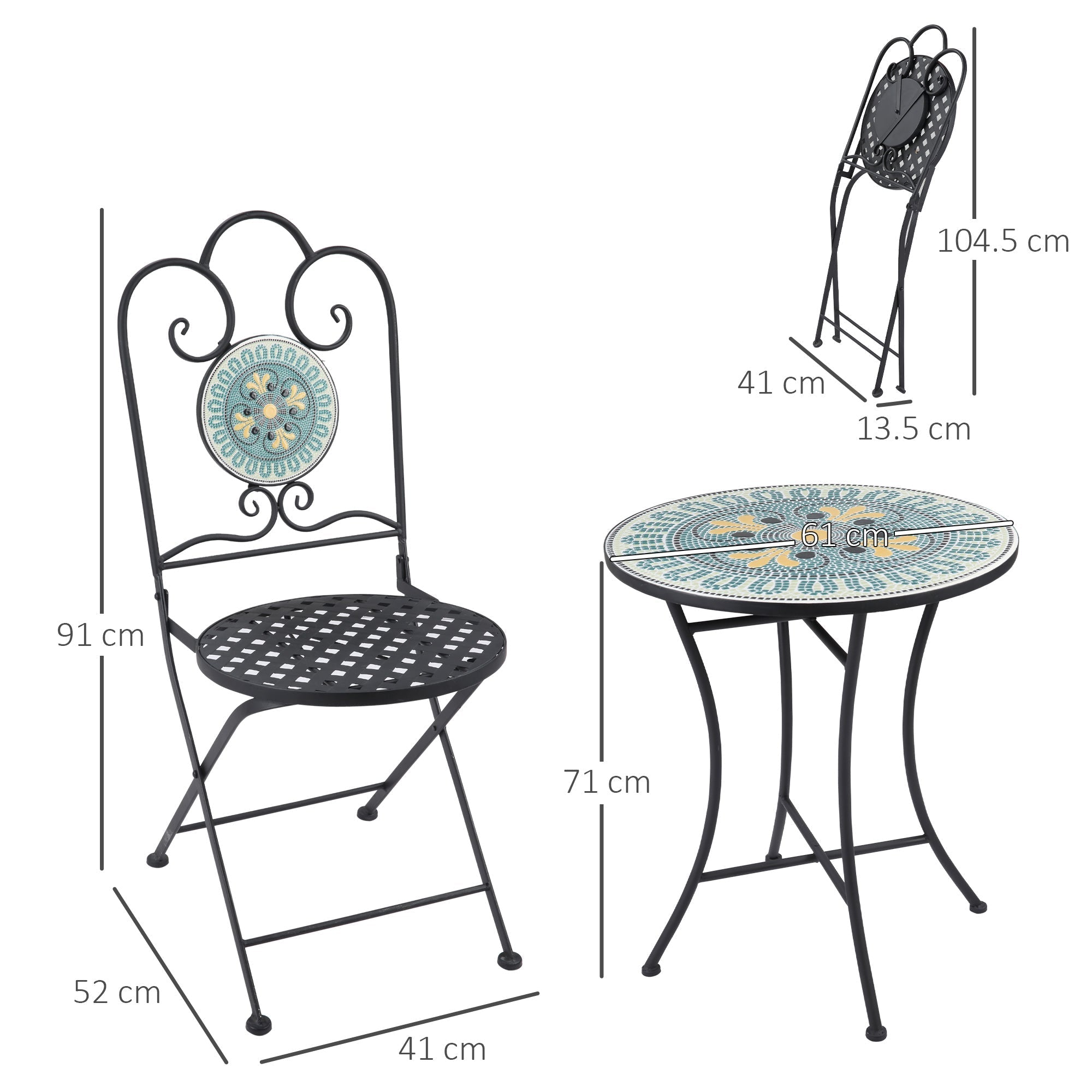 VERDANT | 3 Pcs Garden Table and Chairs - Borge' Group Limited