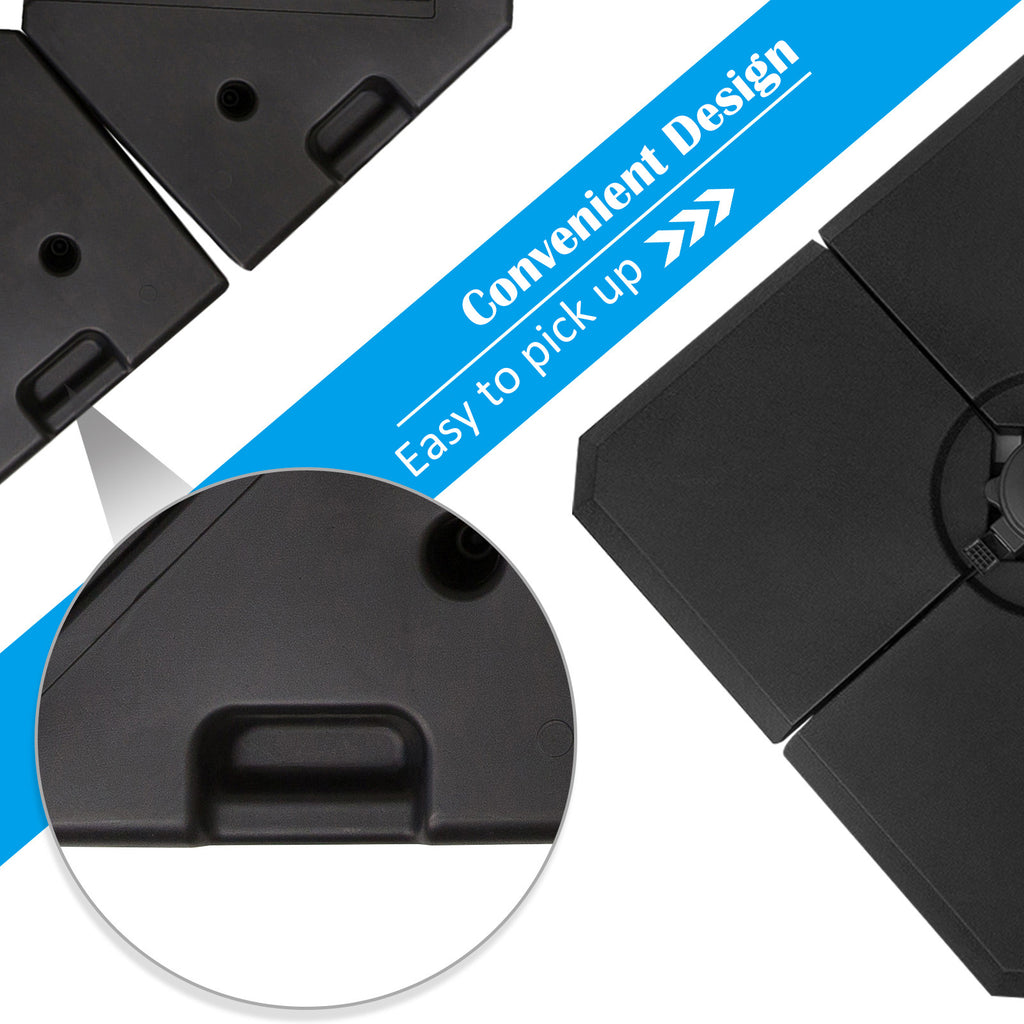 4 -piece arm outsunny outsunny umbrella filled with water or sand for 100x100cm cross bases, black - Borgè