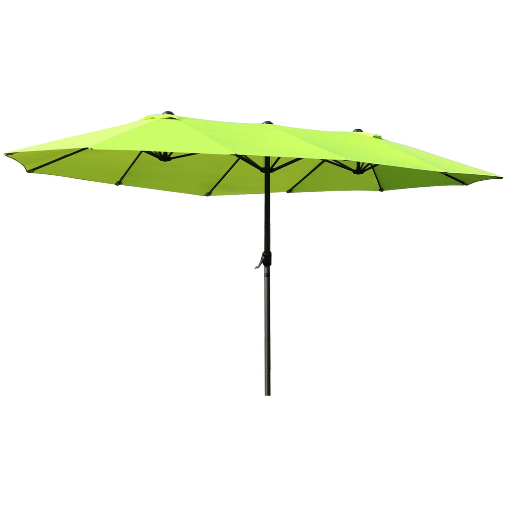 Double Garden Umbrella with Crank Opening, in Steel and Polyester, 460x270x240 cm, Light Green - Borge' Group Limited