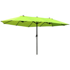 Double Garden Umbrella with Crank Opening, in Steel and Polyester, 460x270x240 cm, Light Green - Borge' Group Limited