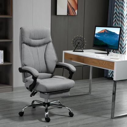 Ergonomic chair with retractable office footrest from office, adjustable height, Grey - Borgè