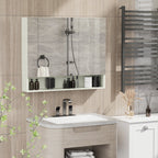 kleankin mirror cabinet for bathroom with adjustable shelves, 3 doors and beliefs, 90x15x75cm - Borgè