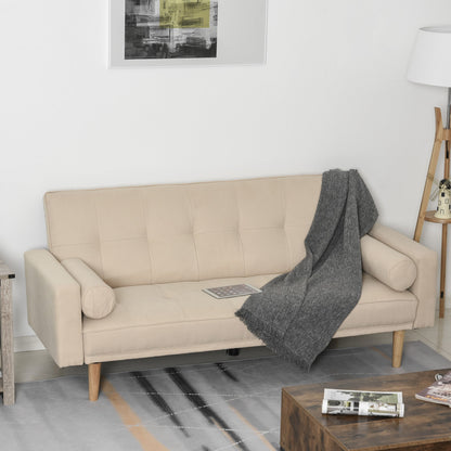 Sofa bed 3 seats with adjustable backrest on 3 beige levels - Borgè