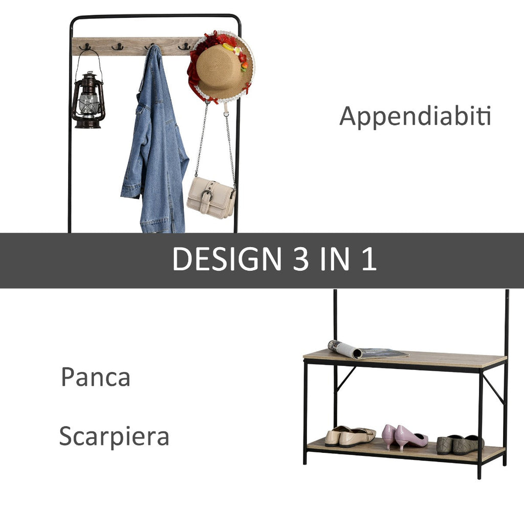 bend with bench and shoe rack in an entrance mobile for entrance - Borgè