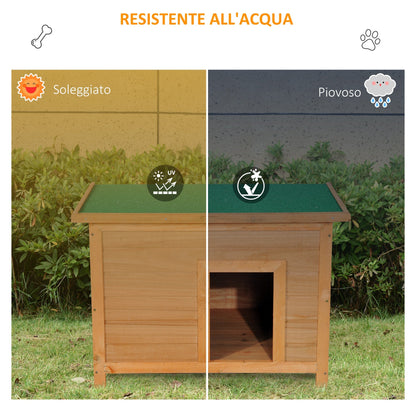 PAWHUT KENNEL FOR WATERY WATER EXTERMABLE IN ABETE WOOD, 82 x 58 x 58cm - Borgè