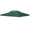 Outsunny coverage for gazebo 4x3 m at 2 levels in polyester with straps and 10 drainage holes, green - Borgè