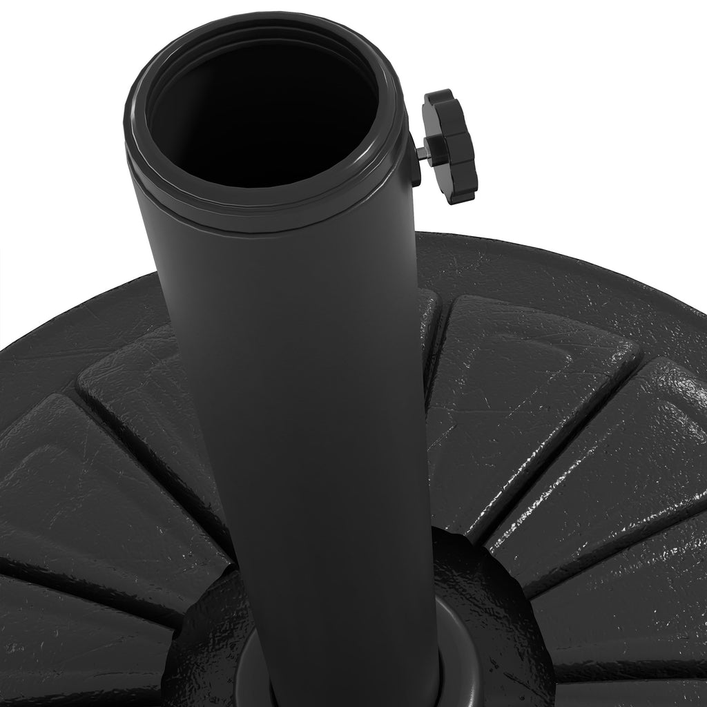Ã˜43cm 13kg concrete Ã˜43cm round umbrella base for 38mm and 48mm poles, black, black - Borgè