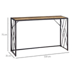Table Industrial Steel and Wood Industrial Style, 120x35x75cm, Marrone - Borgè