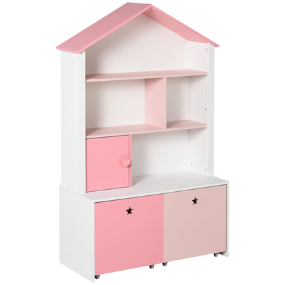 Homond bookcase Rosa Caregochi Board for children's bedroom and teenagers with 2 removable drawers, 80 x 34 x 130 cm - Borgè