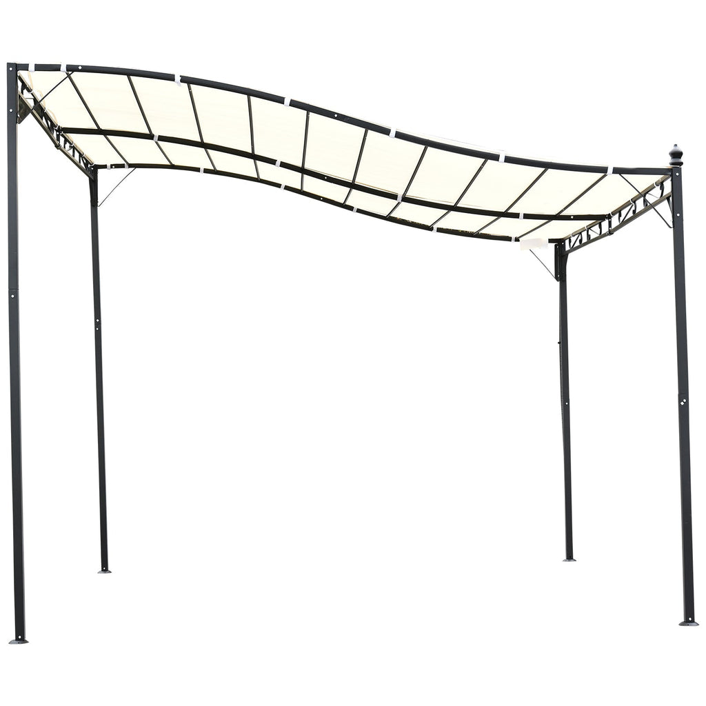 Gazebo Pergola 3x3m Garden with Waterproof Curtain Cream - Borge' Group Limited