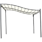 Gazebo Pergola 3x3m Garden with Waterproof Curtain Cream - Borge' Group Limited