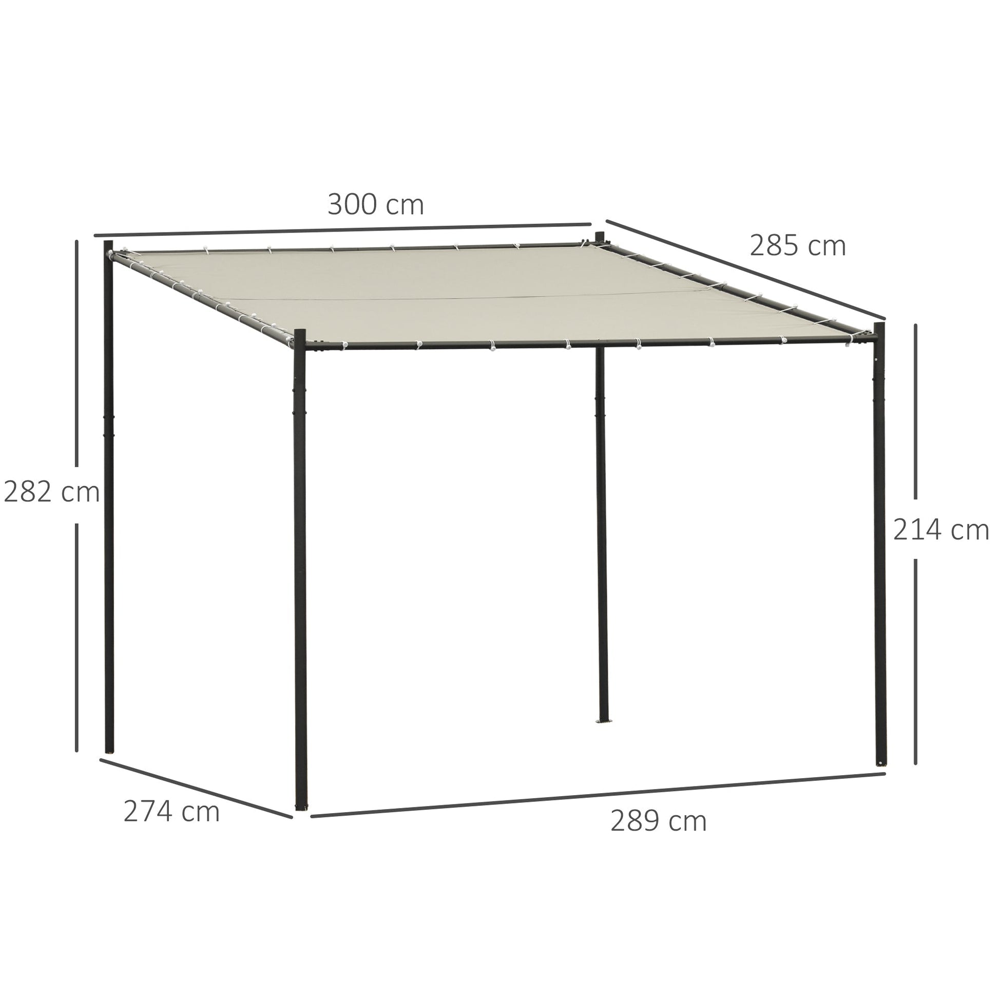 RIOT | Outdoor Leaning Pergola | 3x2.85x2.85m - Borgè