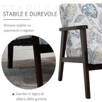 Seat for Living Room Padded armchair with wooden armrests and fabric - Borgè