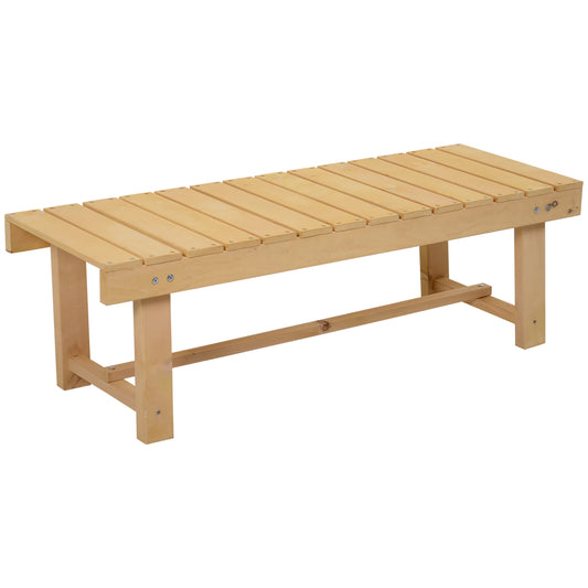 Waterproof 2-Seater Fir Wood Bench by Outsunny, 110x38x35cm