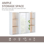 Homcom cabinet with mdf mirror and chipboard with 3 side shelves and internal adjustable shelf, 60x14.5x49.4 cm - Borgè