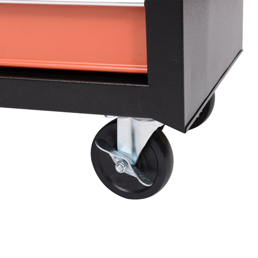 Homcom Tools Trolley Tools with chest of drawers, black and orange, 61.5x33x76cm - Borgè
