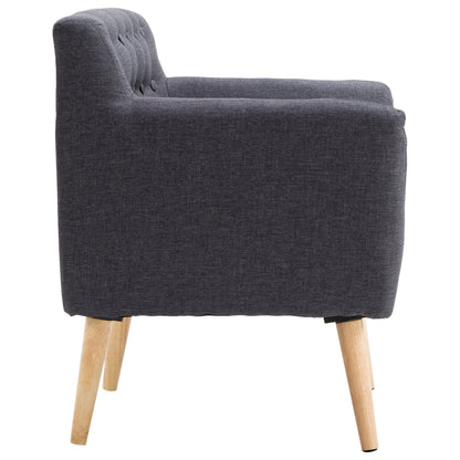 Nordic style armchair in dark Grey fabric, 68x58.5x76cm - Borgè