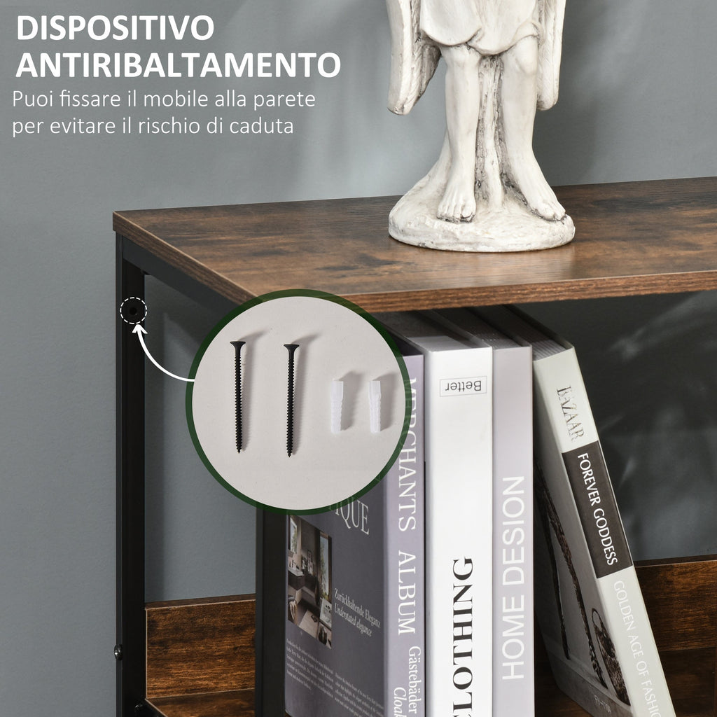 Multiuse chest of drawers with 3 fabric drawers, 58x29x81.5cm, brown - Borgè