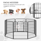 Dog Playpen and Puppy Playpen, Modular Indoor and Outdoor Dog Playpen in Metal and Steel 8 Panels 80x100cm - Borge' Group Limited