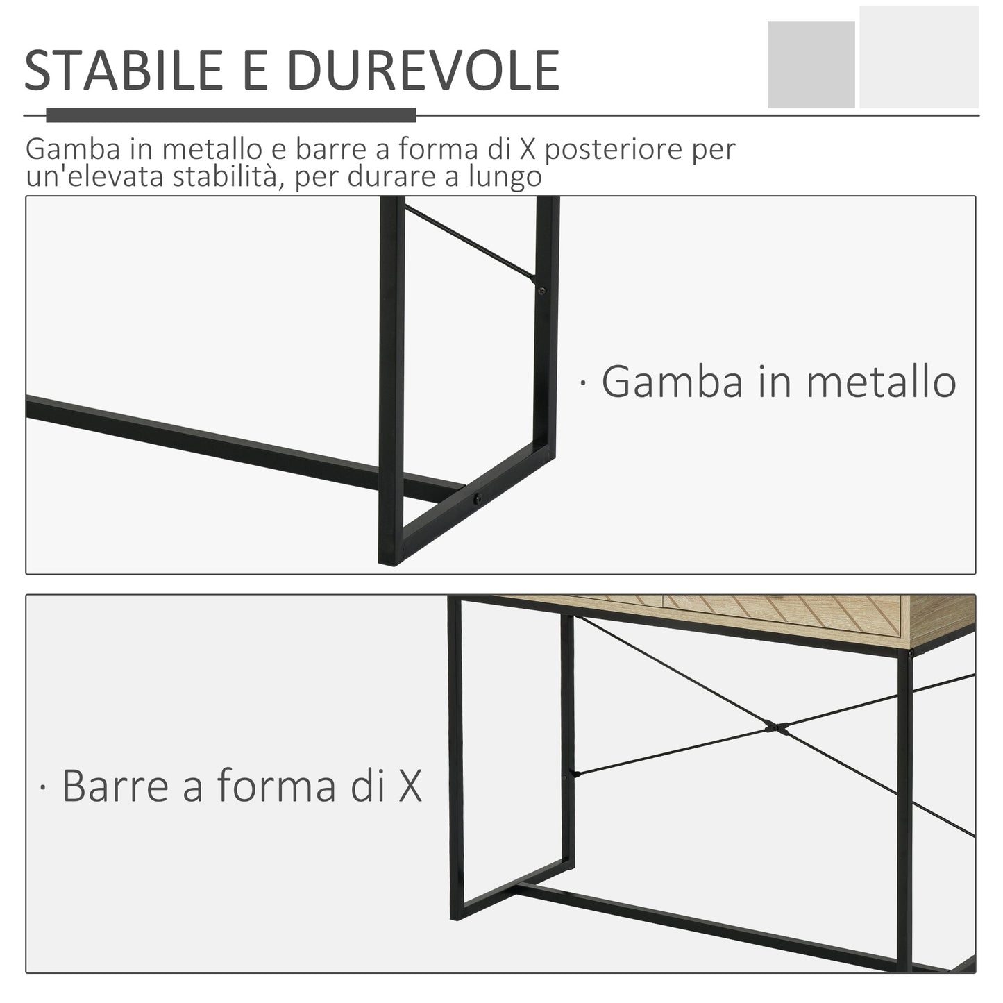 Fiorino | Vintage Console Table in Wood and Black Metal for a Contemporary Design Entrance, 2 Drawers 90x35x76cm