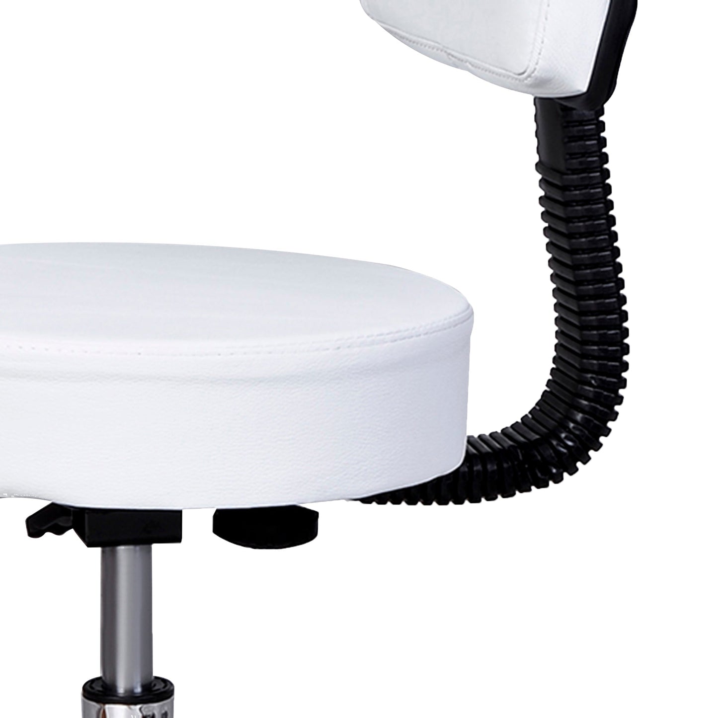 Homcom swivel stool with backrest, adjustable height and 5 -like white -like wheels for home or shop