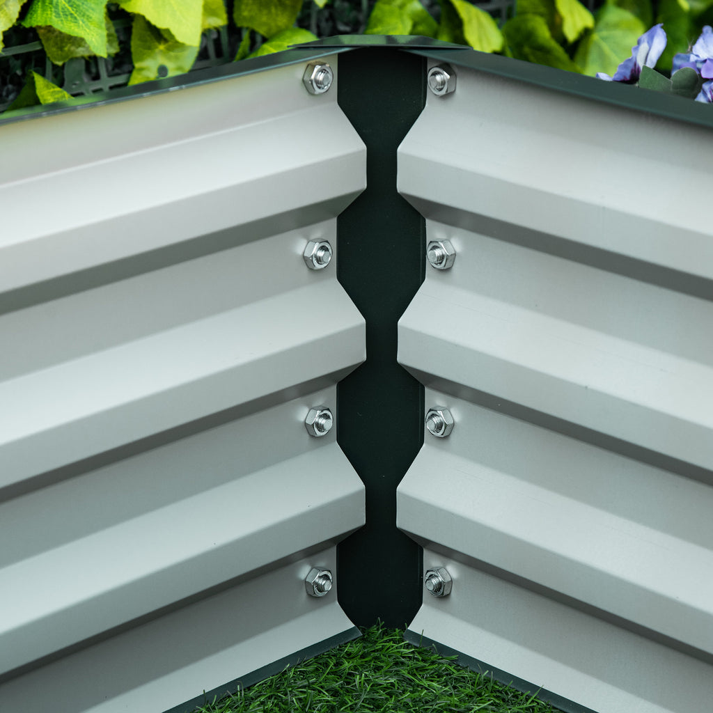 Outsunny For Open Raised Raised Garden Bed with coating, in galvanized steel, 120x60x30.5 cm, green - Borgè