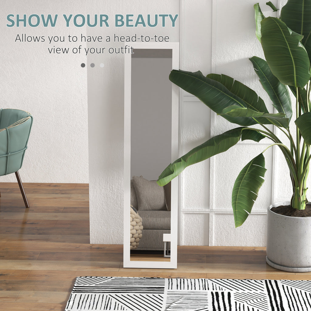 Homcom mirror with MDF frame with feet and hooks for wall use or wall, 37x40x155 cm - Borgè