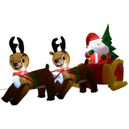 Inflatable Santa Claus with Sled and Reindeers - Borgè