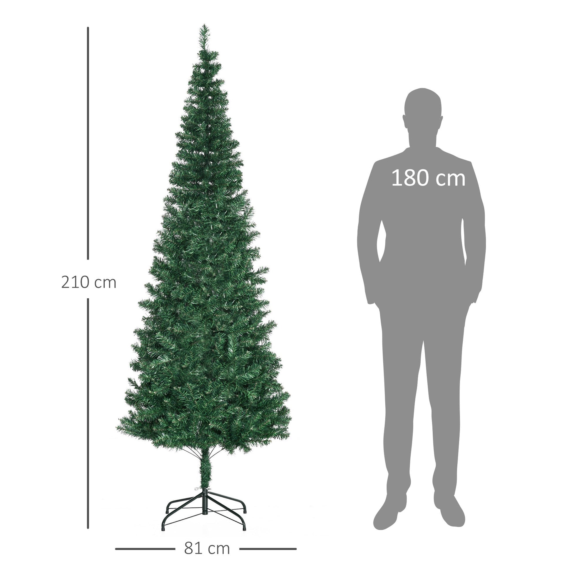 Artificial Christmas tree 210cm 631 thick branches, green - Borgè