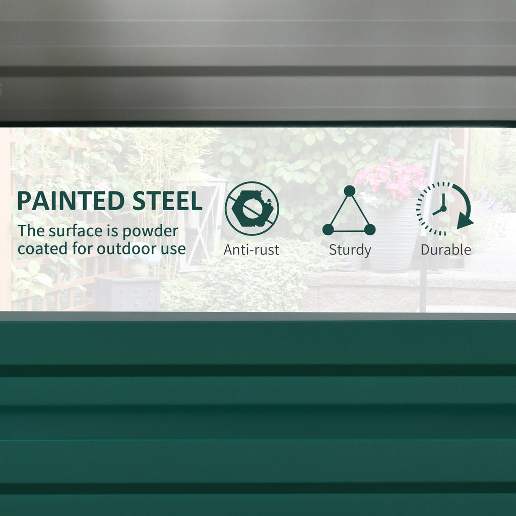 Outsunny For Open Raised Raised Garden Bed with coating, in galvanized steel, 120x60x30.5 cm, green - Borgè