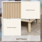 modern bedside table with drawer and open shelf in chipboard, 47x47x50 cm, wood color - Borgè