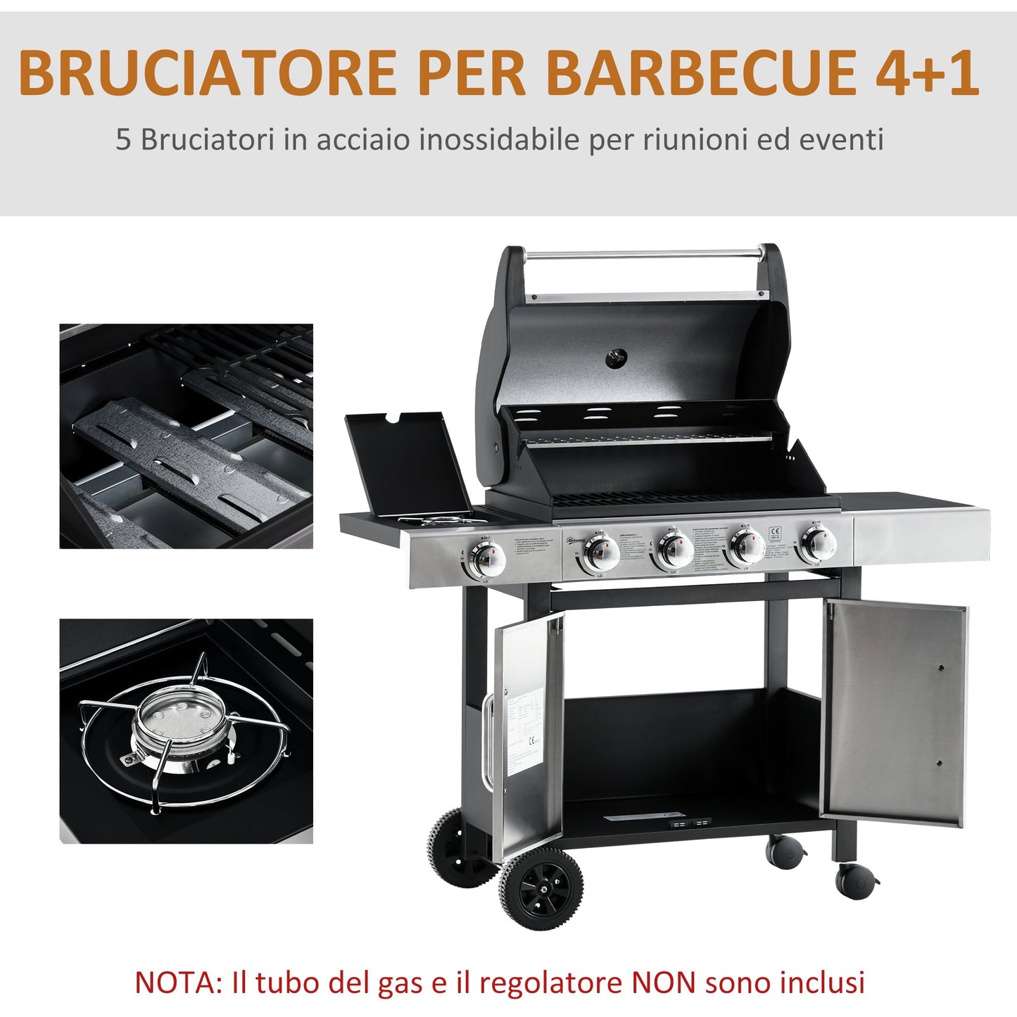 Silver Gas Barbecue 15.2kw Burners