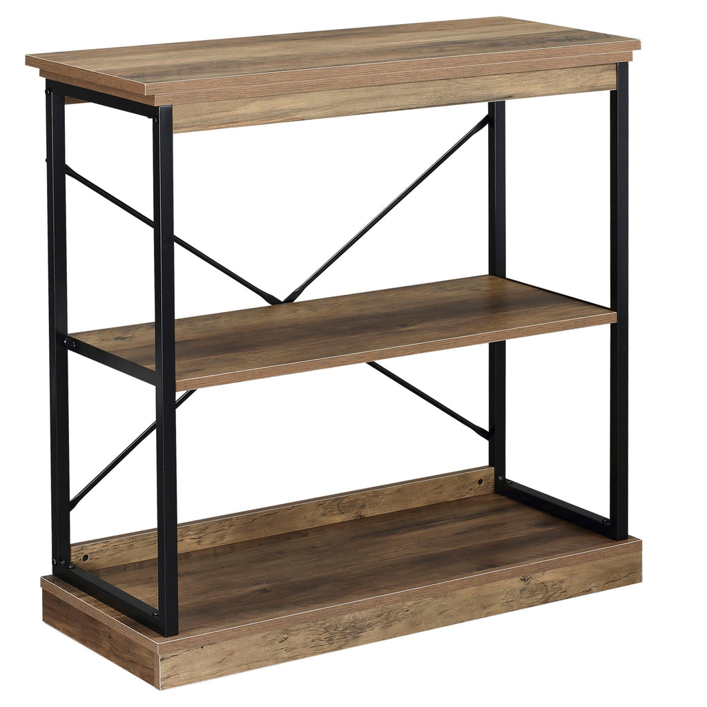 shelf industrial style bookcase Multiuse wood and metal - brown/black - Borgè